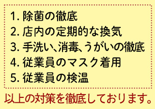 新型コロナウイルスに対する対応